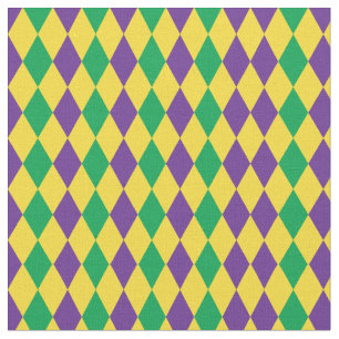 Tecido Padrão de Ouros Mardi Gras Harlequin