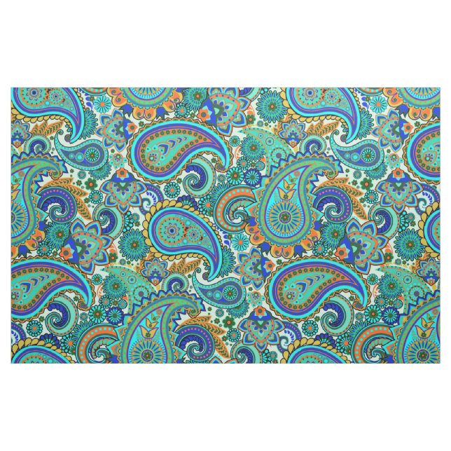 Tecido Padrão de Paisley Floral Colorida (Fat Quarter)