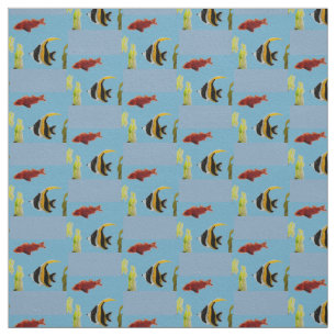Tecido Padrão de Peixes Aquáticos do Mar