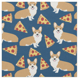 Tecido Padrão de pizza de cachorro de Corgi