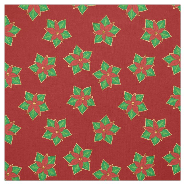 Tecido Padrão de Poinsettia de Natal (Modelo)