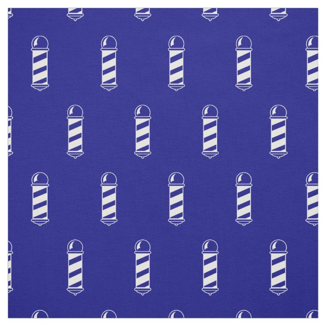 Tecido Padrão de polo de Barbearia Marinho azul e branco (Modelo)
