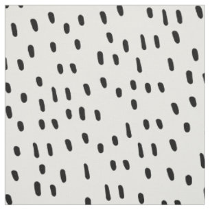 Tecido Padrão de Pontos Abstratos Preto e Branco Moderno