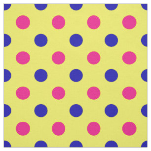 Tecido Padrão de Pontos Amarelo Rosa Azul