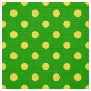 Tecido Padrão de Pontos Amarelos em Fundo Verde 