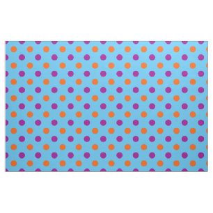 Tecido Padrão de Pontos Azul Roxo Laranja