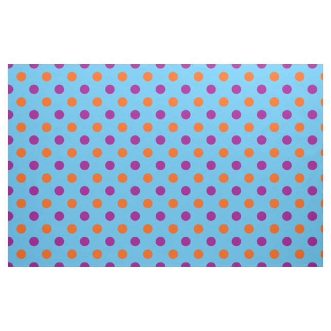 Tecido Padrão de Pontos Azul Roxo Laranja (Fat Quarter)