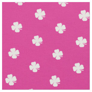 Tecido Padrão de Pontos Brancos de Vestido Rosa Quente Bo