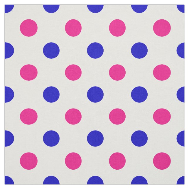 Tecido Padrão de Pontos Brancos Rosa Azul (Modelo)