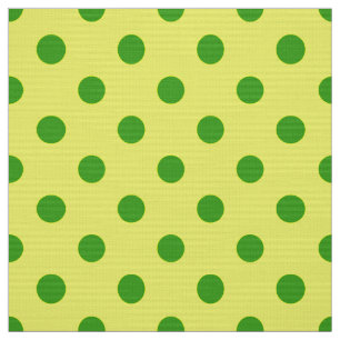 Tecido Padrão de Pontos Polka Amarelos e Verdes Design 