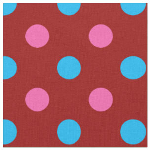 Tecido Padrão de Pontos Vermelho Rosa Azul
