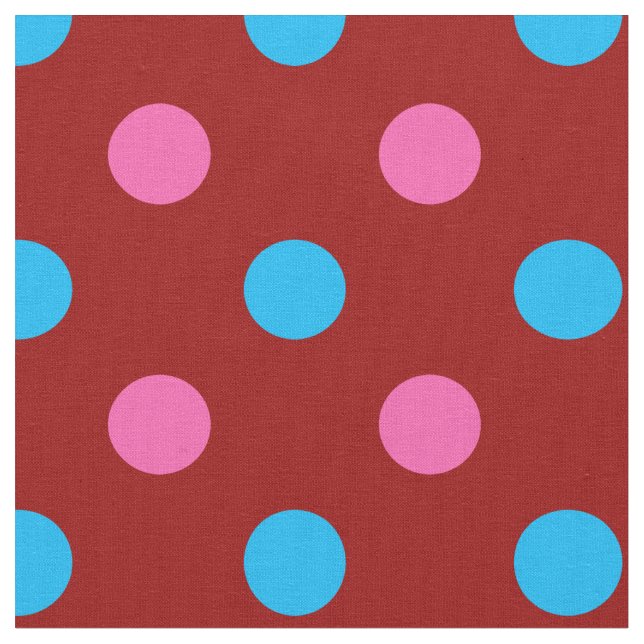 Tecido Padrão de Pontos Vermelho Rosa Azul (Detalhe)