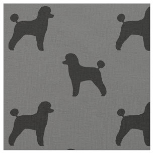 Tecido Padrão de poodle de brinquedos pretos  Cães Love