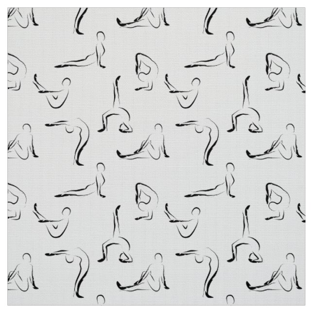 Tecido Padrão de poses de ioga (Modelo)