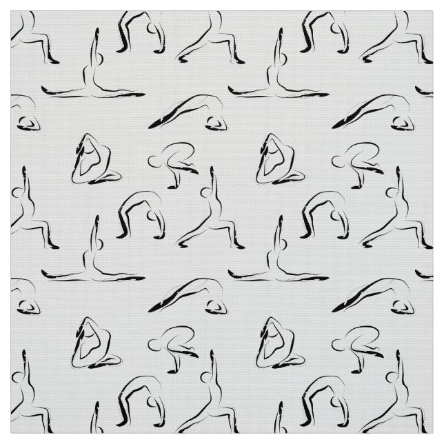 Tecido Padrão de poses de ioga (Modelo)