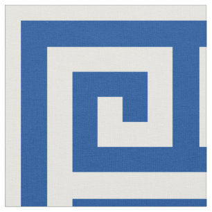 Tecido Padrão de Praça de Chave Grega Alternativa Azul Pr
