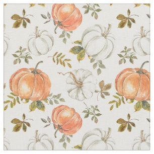 Tecido Padrão de Pumpkin de Aquarela de Queda