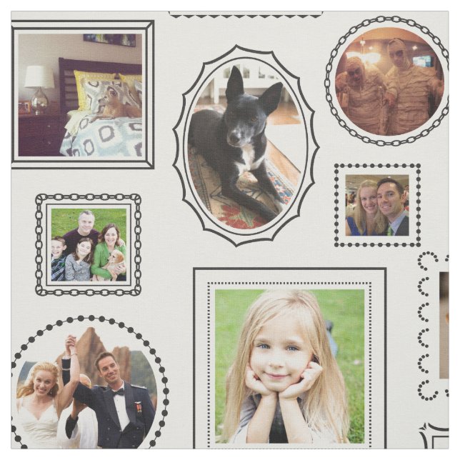 Tecido Padrão de Quadro de Imagem Preta e Branca (Modelo)