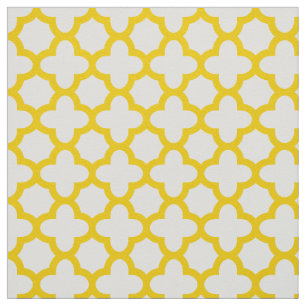 Tecido Padrão de Quatrefoil Amarelo