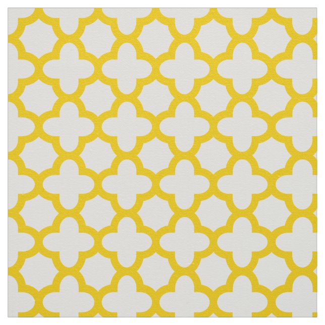 Tecido Padrão de Quatrefoil Amarelo (Modelo)