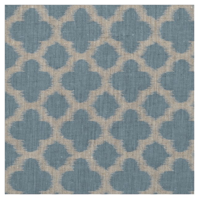 Tecido Padrão De Quatrefoil Azul De Cinza (Modelo)