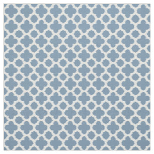 Tecido Padrão De Quatrefoil Azul De Cinza De Fumo