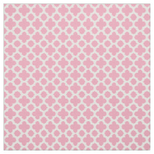 Tecido Padrão De Quatrefoil Branco, Cor-De-Rosa, Rosa Br