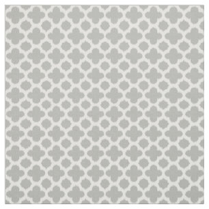 Tecido Padrão De Quatrefoil Branco De Cinza bege