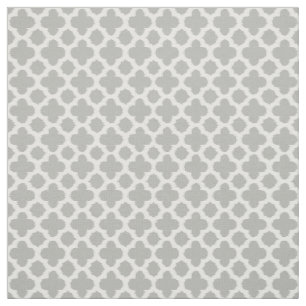 Tecido Padrão de Quatrefoil Branco de Cinzas Beige
