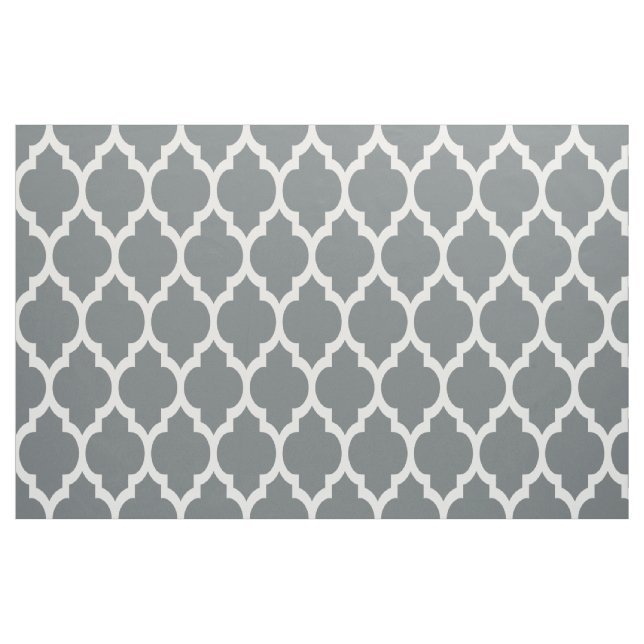 Tecido Padrão de Quatrefoil Branco do Charcarboneto Marro (Jarda)