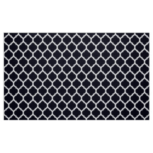 Tecido Padrão de Quatrefoil de Latice Azul-Marroquina
