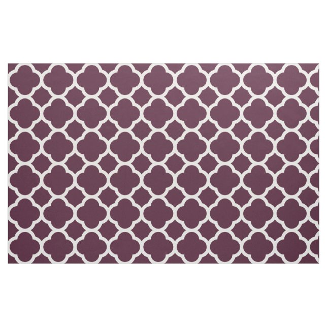 Tecido Padrão de Quatrefoil de Latice Roxo Profundo de Ma (Fat Quarter)