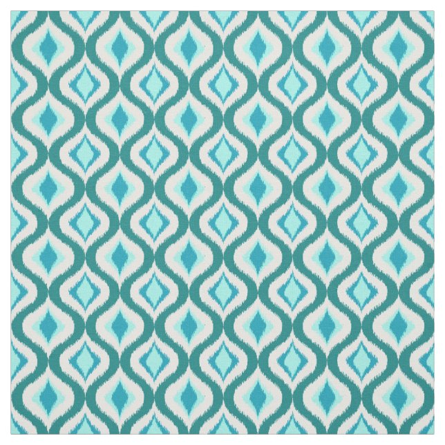 Tecido Padrão De Quedas De Ikat De Aqua Turquoise De Chic (Modelo)
