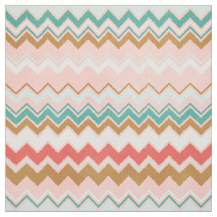Tecido Padrão de quevron de ikat chevron, cor-de-rosa e