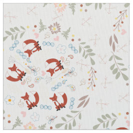 Tecido Padrão de Raposa Personalizada Cor-de-Rosa Coral M