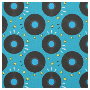 Tecido Padrão de Registro de Vinil de Música Retroativa e