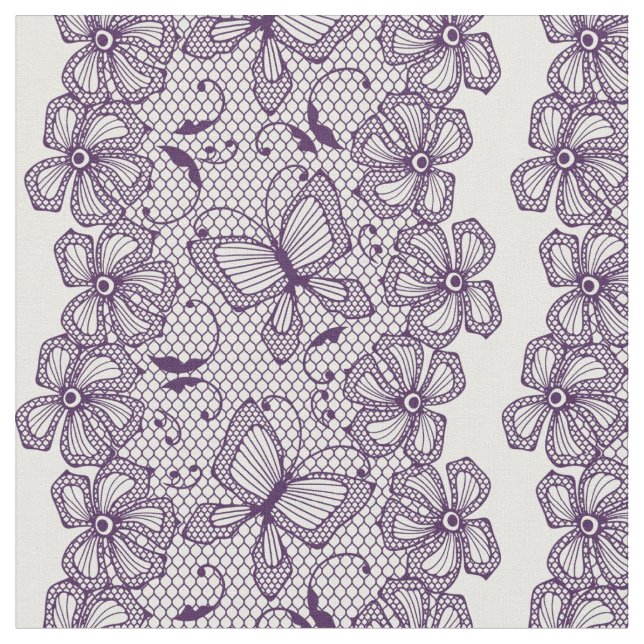 Tecido Padrão de rendas com borboletas (Detalhe)