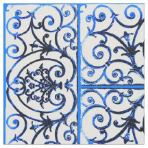 Padrão de rolagem azul e branco