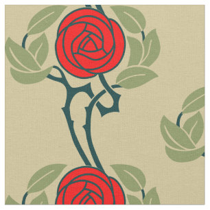 Tecido Padrão de Rosa de Estilo de Artes e Artesanatos Vi