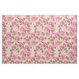 Tecido Padrão de rosas de aquarela rosa