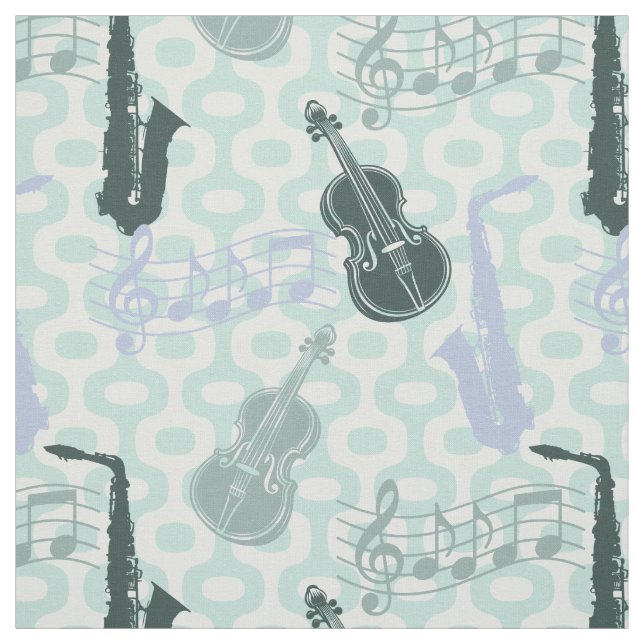 Tecido Padrão de Sax e Violinos (Modelo)