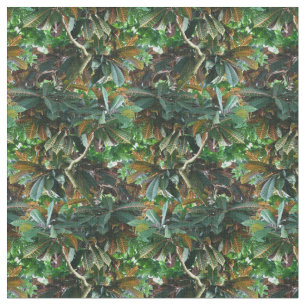 Tecido Padrão de Selva Tropical Verde