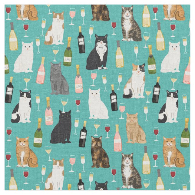 Tecido Padrão de senhora de gatos e gatos (Detalhe)