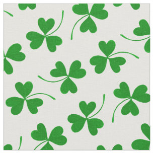 Tecido Padrão de Shamrock de Dia de São Patrício simples 