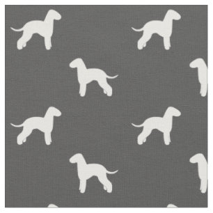 Tecido Padrão de Silhouettes de Cachorro de Bedlington Te
