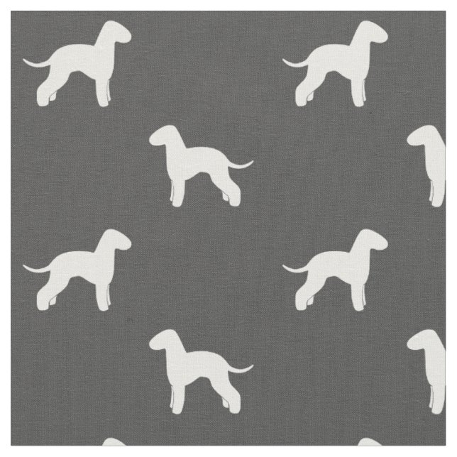 Tecido Padrão de Silhouettes de Cachorro de Bedlington Te (Detalhe)