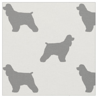 Tecido Padrão de Silhouettes de Cachorro de Cocker Spanie