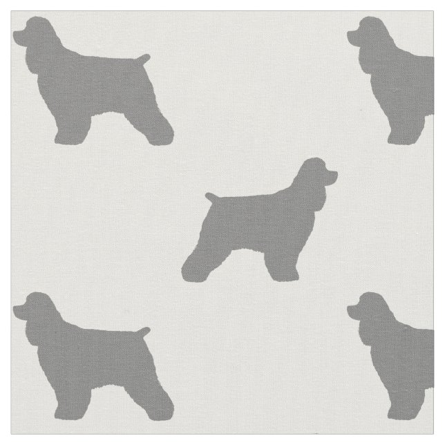 Tecido Padrão de Silhouettes de Cachorro de Cocker Spanie (Detalhe)