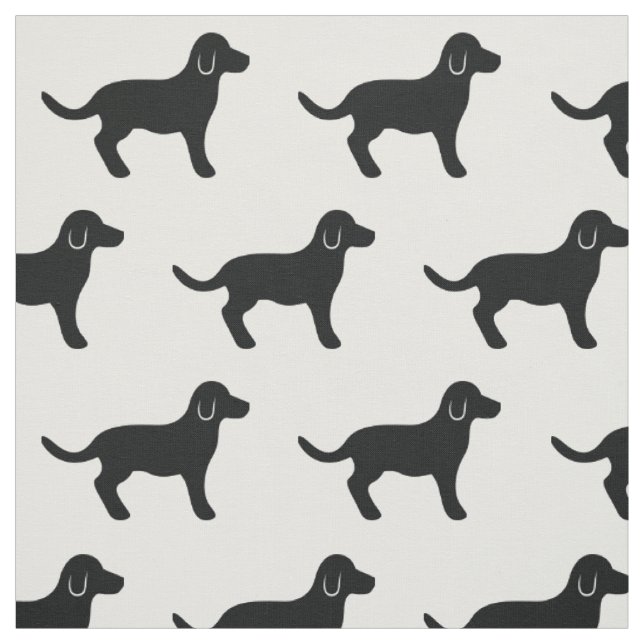 Tecido Padrão de Silhueta de Cachorro Preto (Modelo)
