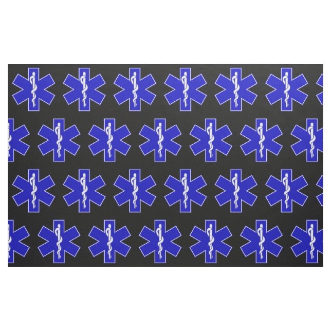 Tecido Padrão de Símbolo EMT de Técnicos Médicos de Emerg (Fat Quarter)
